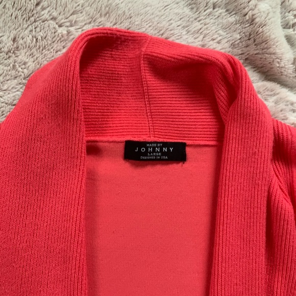 Pink Open-front Fine-knit Cardigan Large - Picture 6 of 8